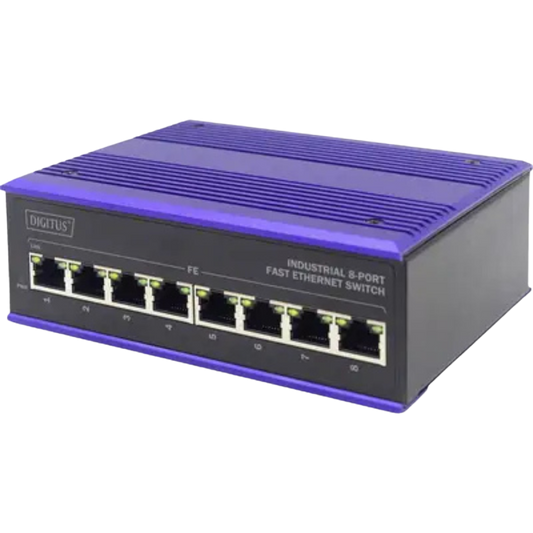 DIGITUS 8 PORT GIGABIT ETHERNET NETZWERK POE SWITCH, INDUSTRIAL, UNMANAGED