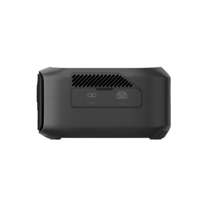 Ecoflow R3 UPS Powerstation Seitenansicht mit Ladeanschlüssen und Lüftungsschlitzen für Kühlung