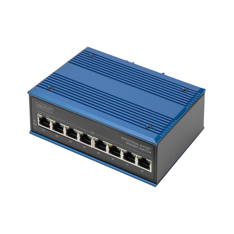 DIGITUS 8 PORT GIGABIT ETHERNET NETZWERK SWITCH, INDUSTRIAL, UNMANAGED