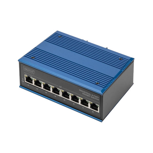 DIGITUS 8 PORT GIGABIT ETHERNET NETZWERK SWITCH, INDUSTRIAL, UNMANAGED