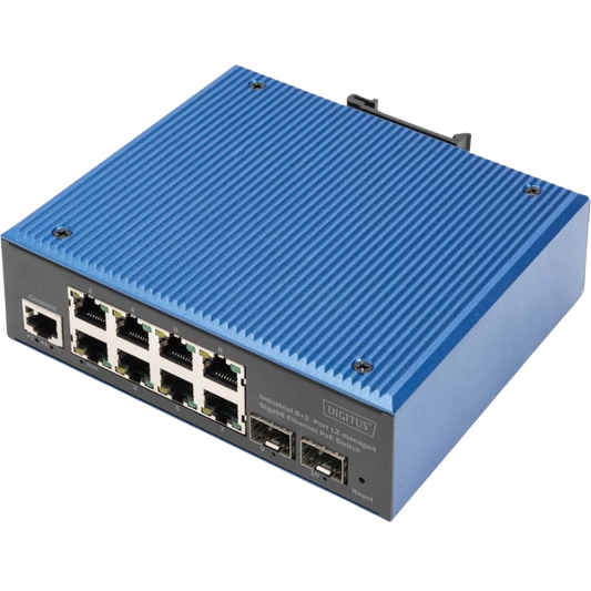 DIGITUS INDUSTRIELLER 8+2-PORT L2 MANAGED GIGABIT ETHERNET POE SWITCH
