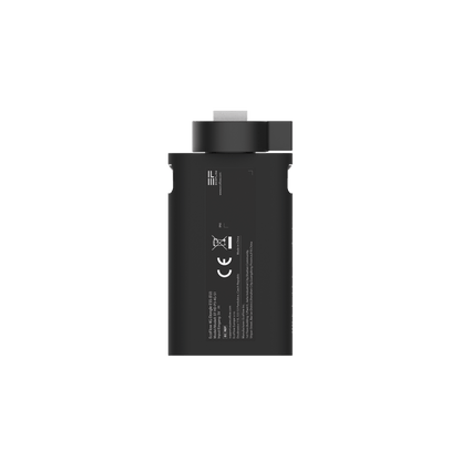 Schwarzes EcoFlow 4G Dongle von der Seite mit Produktinformationen und Zertifizierungen sichtbar