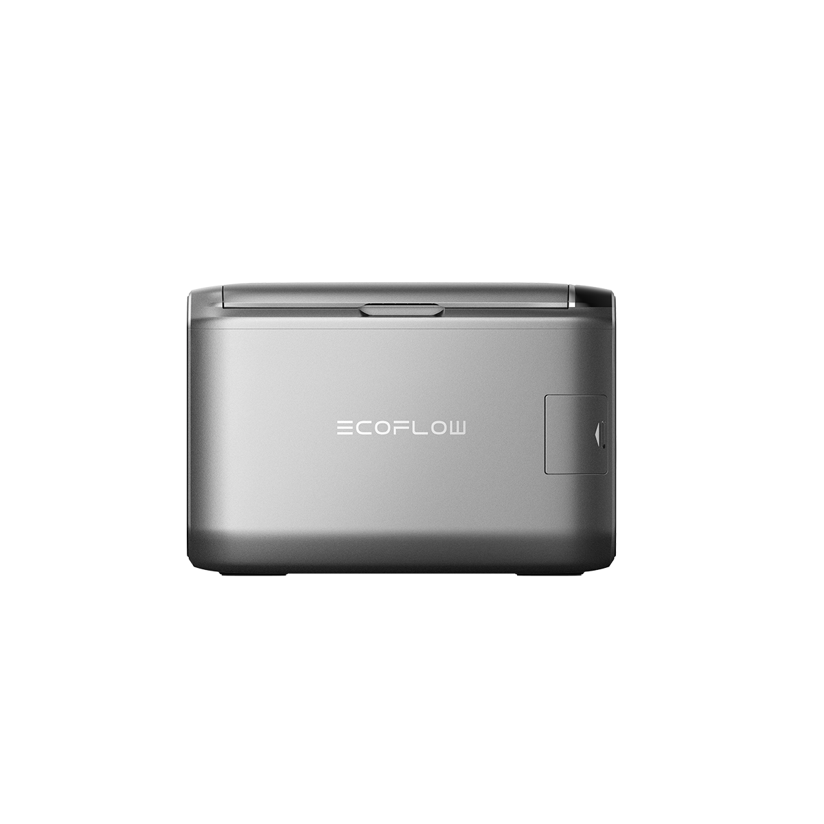 EcoFlow Kühlbox 55 Liter von vorne mit geschlossenem Deckel in modernem silbernen Design
