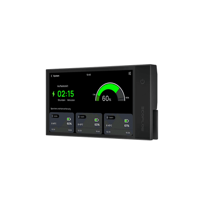 EcoFlow Power Kit Konsole mit Anzeige zu Ladezeit Batteriestatus Temperatur und Spannung
