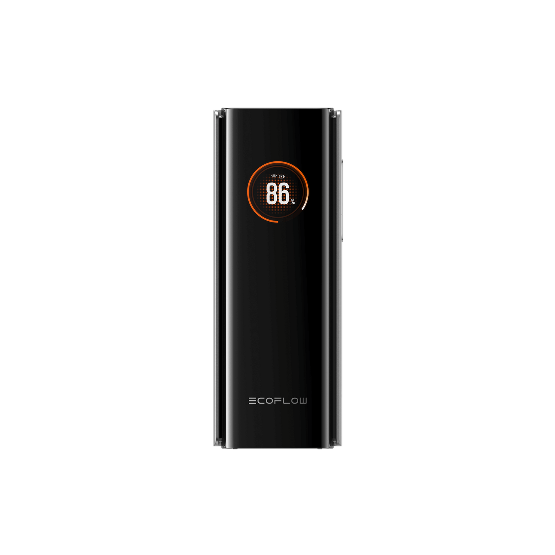 EcoFlow Rapid Pro 27K Powerbank mit 86 Prozent Anzeige und orangefarbenem Ring