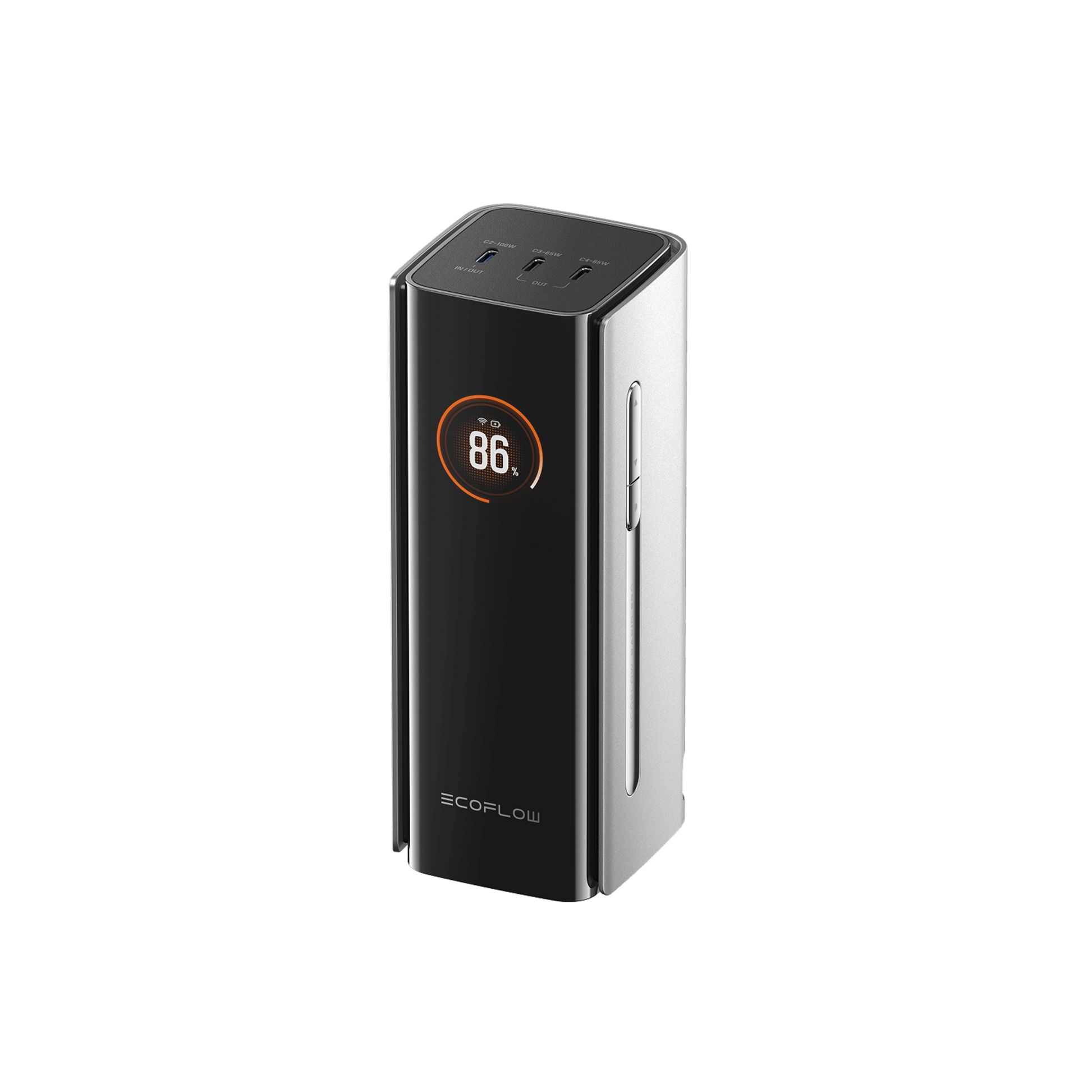 EcoFlow Rapid Pro 27K Powerbank mit 86 Prozent Anzeige und mehreren Anschlüssen oben