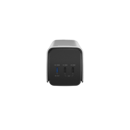 EcoFlow Rapid Pro 27K Powerbank mit drei USB C Anschlüssen und Leistungsangaben vorne