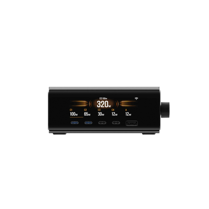 EcoFlow Rapid Pro Station mit Display für Kanalleistung und Anschlüssen unter dem Bildschirm