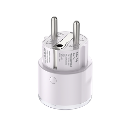 Weißer EcoFlow Smart Plug 2 WLAN-Stecker mit zwei Metallstiften für smarte Steuerung zuhause
