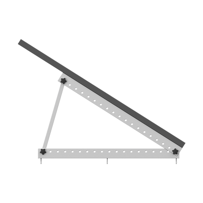 Seitenansicht eines verstellbaren Halterungssystems für Solarmodule mit Neigungsfunktion