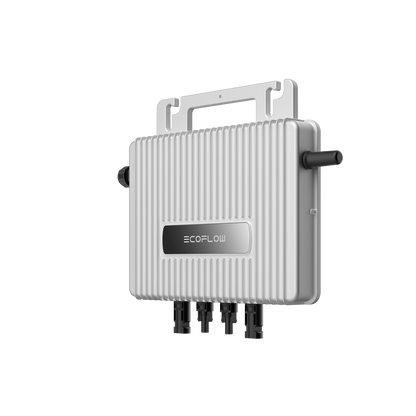 Ecoflow Stream Microinverter mit Griff und mehreren Anschlusskabeln für Solaranlagenbetrieb