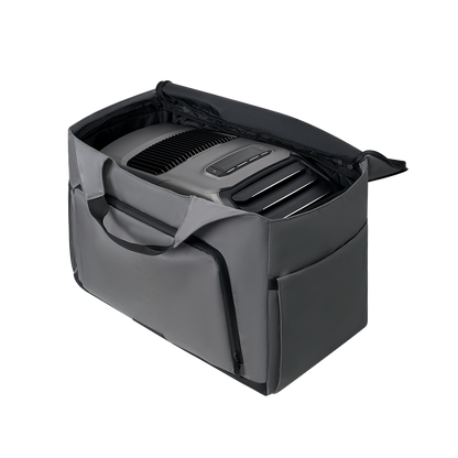 Robuste graue Tragetasche mit Reißverschluss zum sicheren Transport für EcoFlow Wave2 Geräte